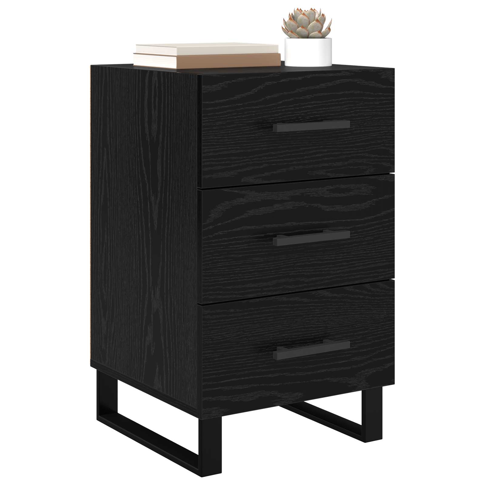 vidaXL Szafka Nocna Czarny Dąb 40 x 40 x 66 cm Materiał drewnopochodny
