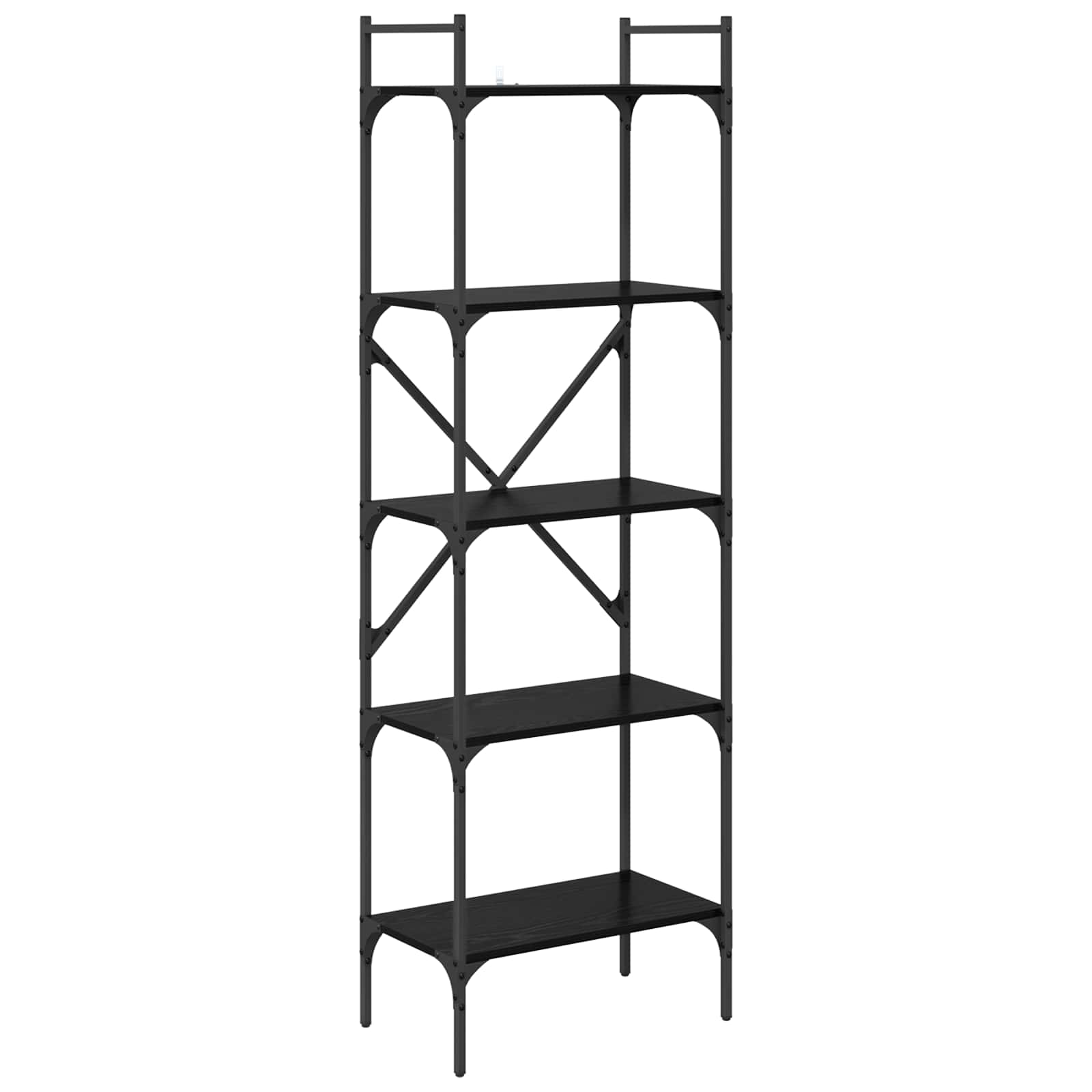 vidaXL Półka na książki Czarny Dąb 56 x 32 x 174 cm