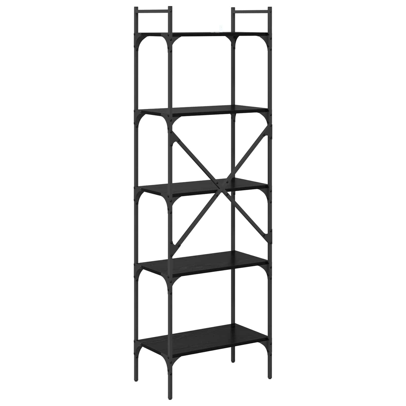 vidaXL Półka na książki Czarny Dąb 56 x 32 x 174 cm