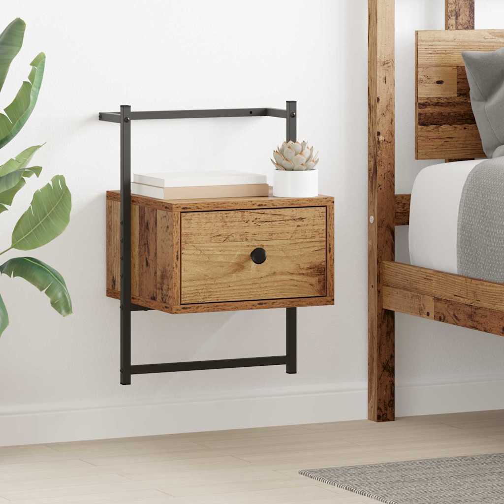 vidaXL Szafka Nocna z szufladą 2 pcs Stare drewno 35 x 30 x 51 cm