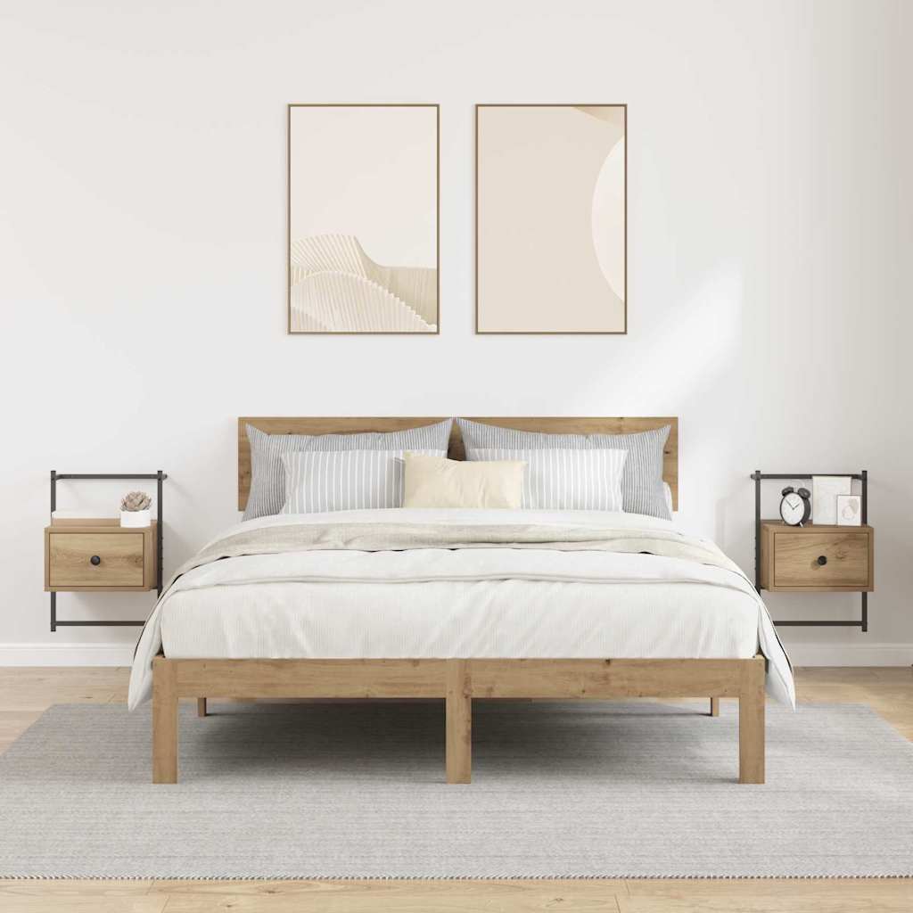 vidaXL Szafka Nocna z szufladą 2 pcs Dąb rzemieślniczy 35 x 30 x 51 cm