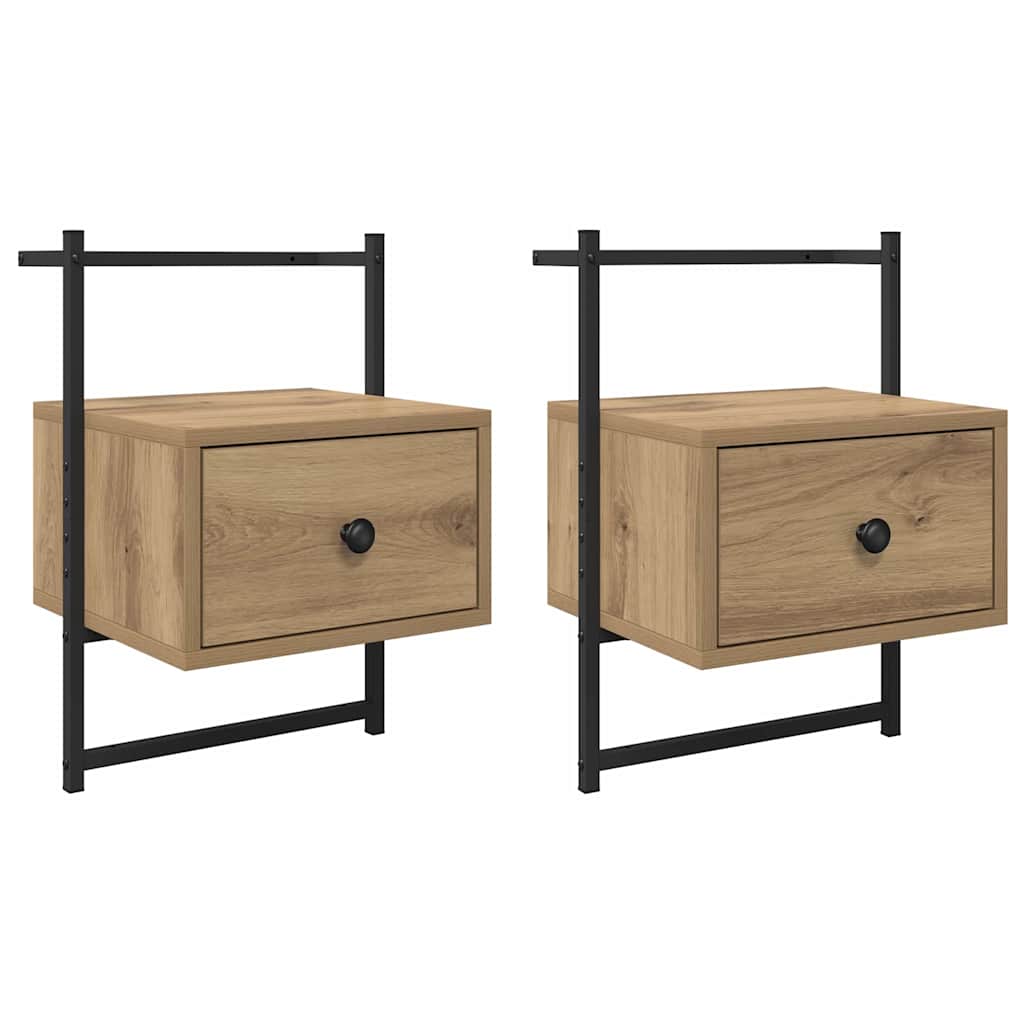 vidaXL Szafka Nocna z szufladą 2 pcs Dąb rzemieślniczy 35 x 30 x 51 cm