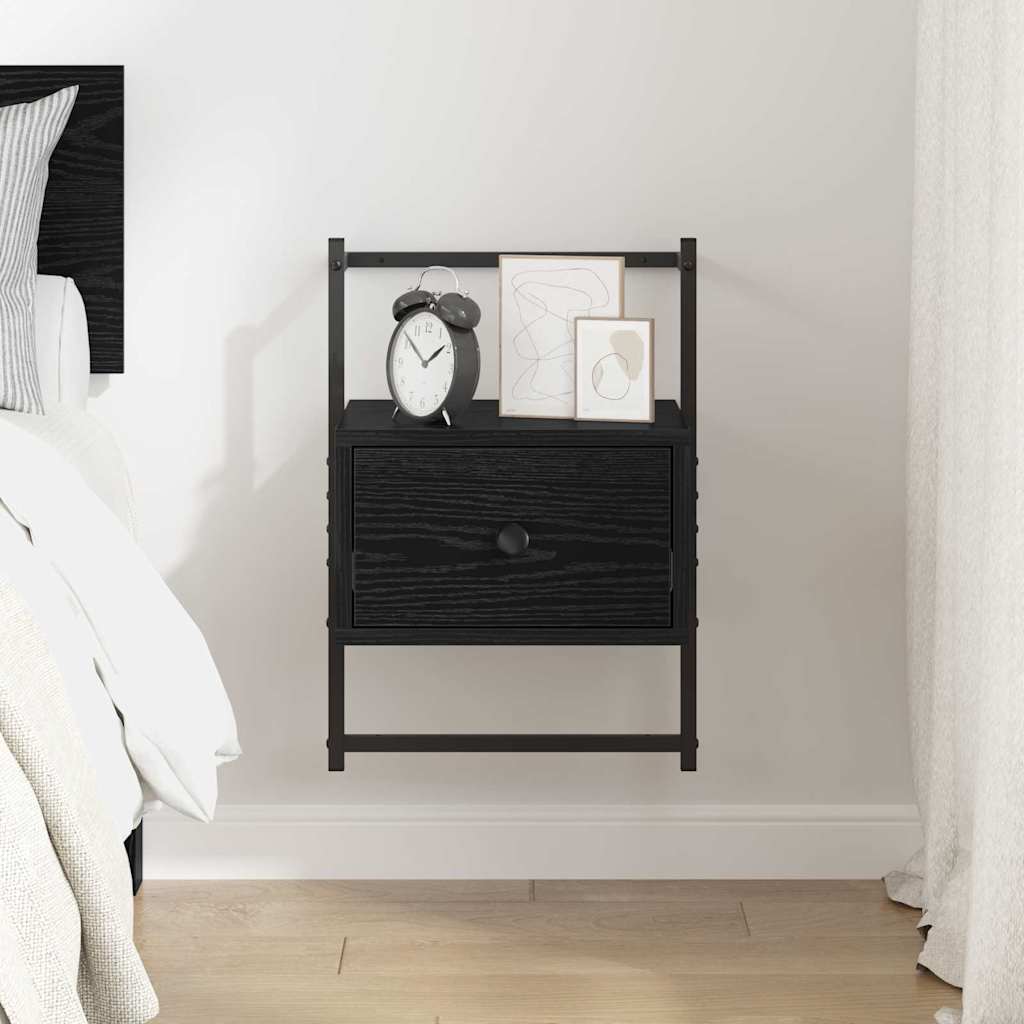 vidaXL Szafka Nocna Czarny Dąb 35 x 30 x 51 cm Materiał drewnopochodny