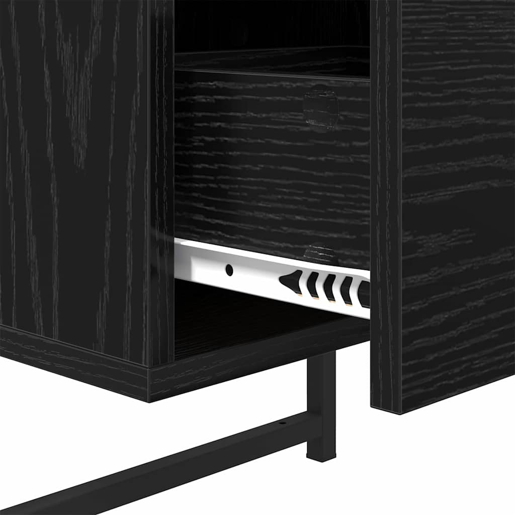 vidaXL Szafka Nocna z szufladą 2 pcs Czarny Dąb 35 x 30 x 51 cm