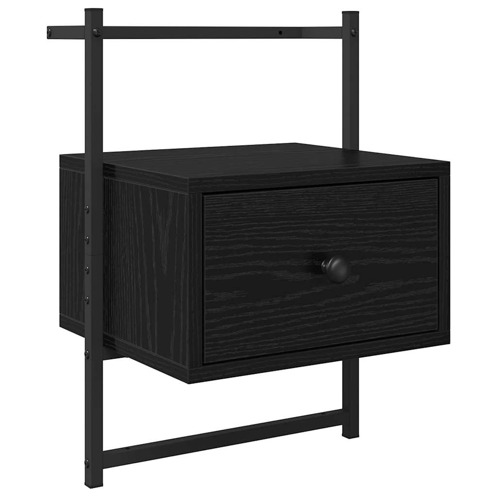 vidaXL Szafka Nocna z szufladą 2 pcs Czarny Dąb 35 x 30 x 51 cm