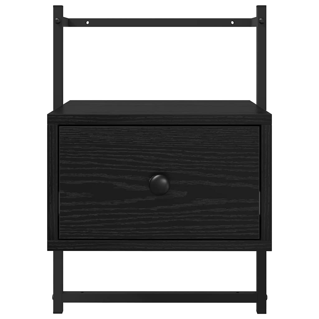vidaXL Szafka Nocna z szufladą 2 pcs Czarny Dąb 35 x 30 x 51 cm