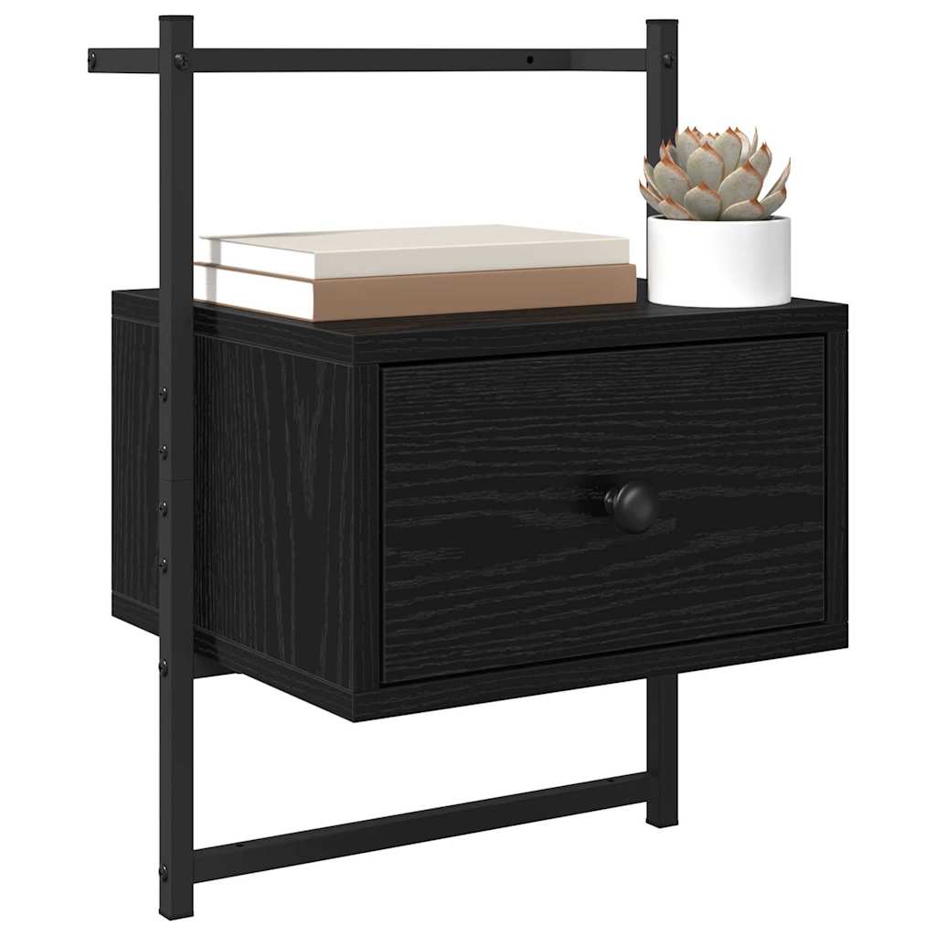 vidaXL Szafka Nocna z szufladą 2 pcs Czarny Dąb 35 x 30 x 51 cm