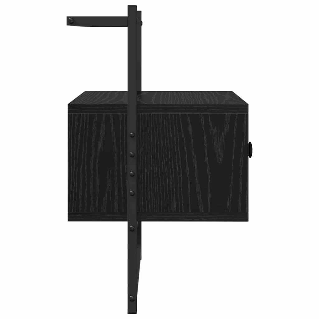 vidaXL Szafka Nocna z szufladą 2 pcs Czarny Dąb 35 x 30 x 51 cm
