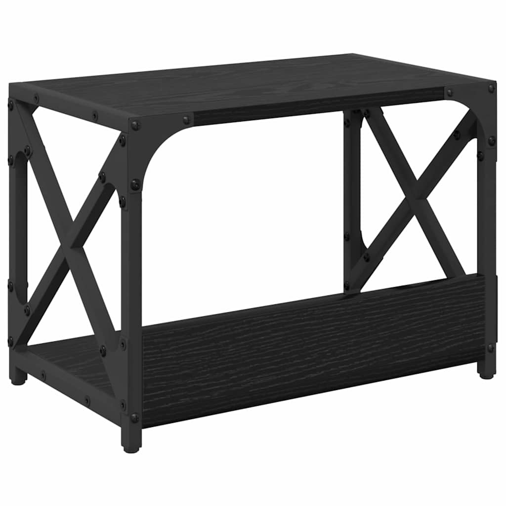 vidaXL Stojak na drukarkę Czarny Dąb 44 x 26 x 31,5 cm