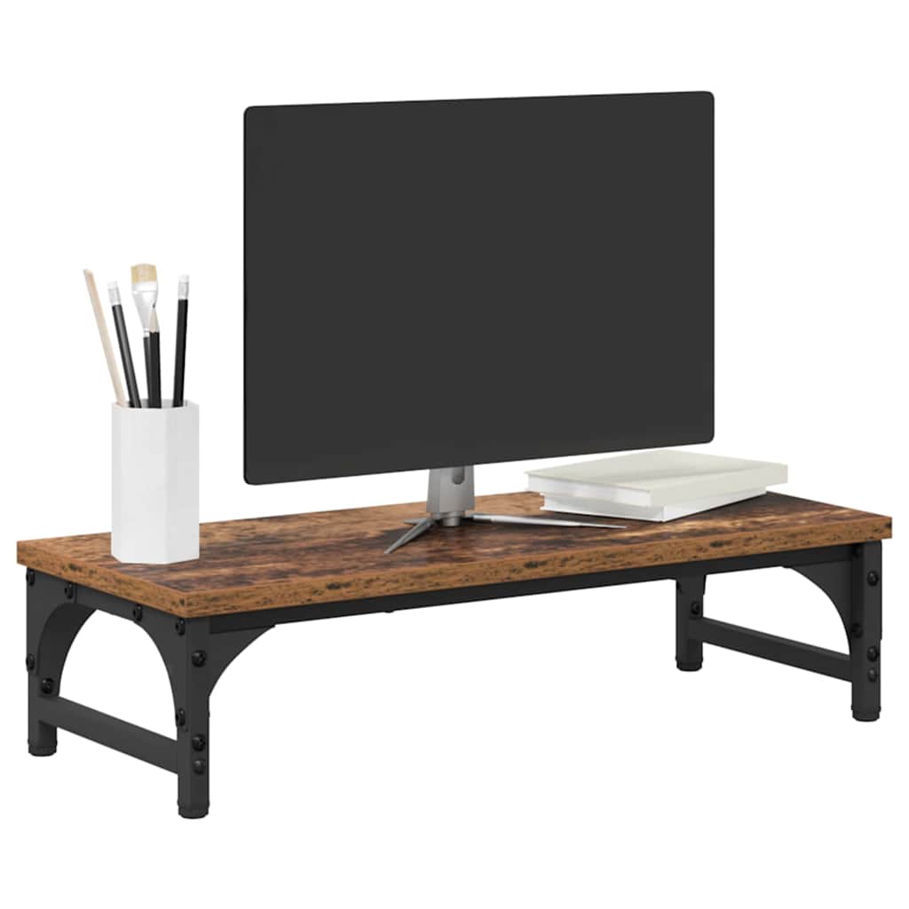 vidaXL Stojak na Monitor Stare drewno 55 x 23 x 14 cm