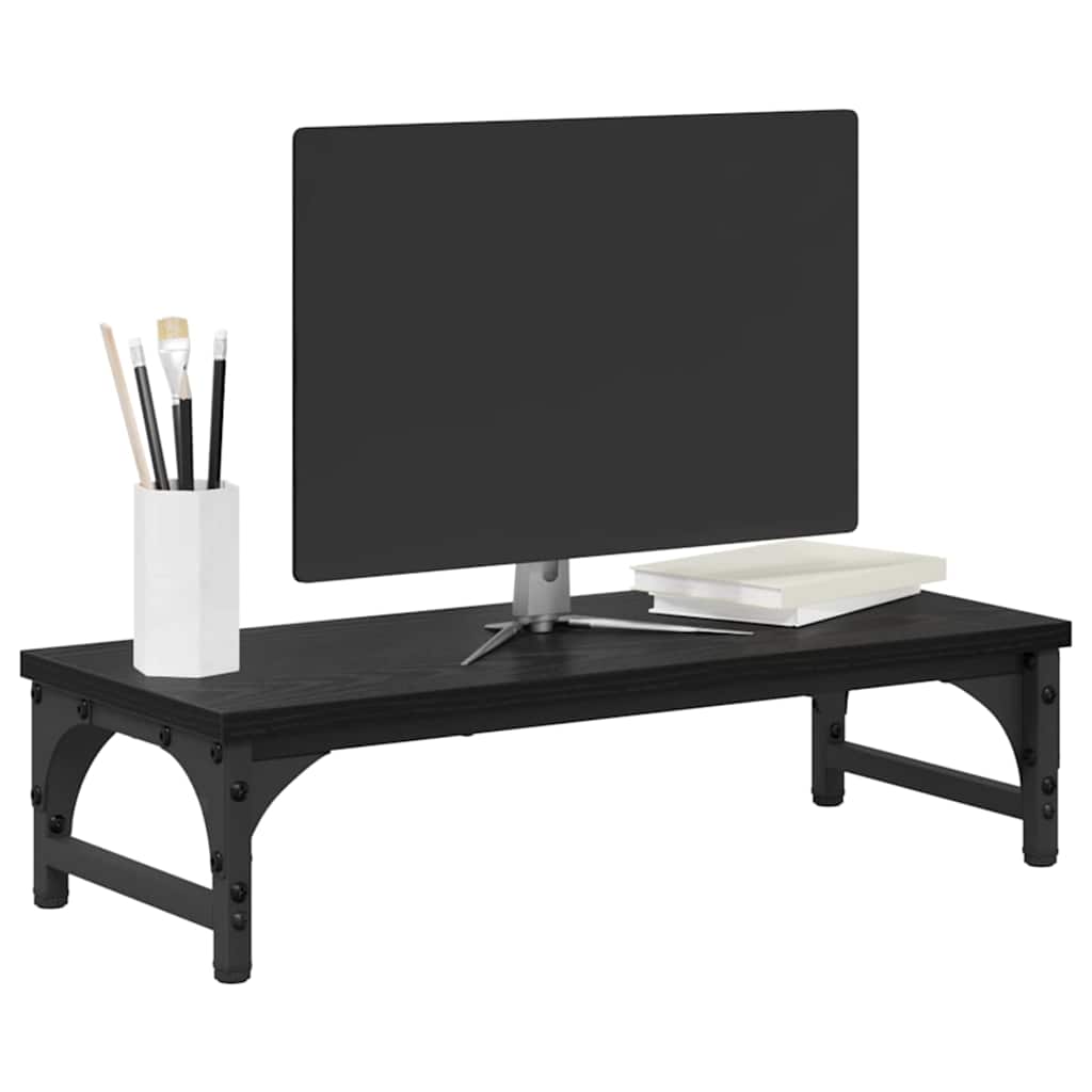 vidaXL Stojak na Monitor Czarny Dąb 55 x 23 x 14 cm