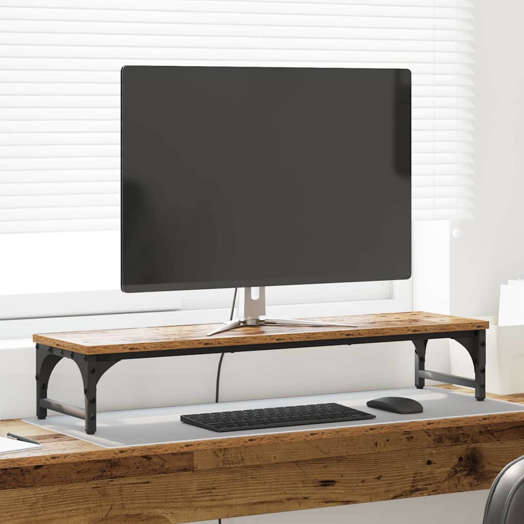 vidaXL Stojak na Monitor Stare drewno 85 x 23 x 15,5 cm