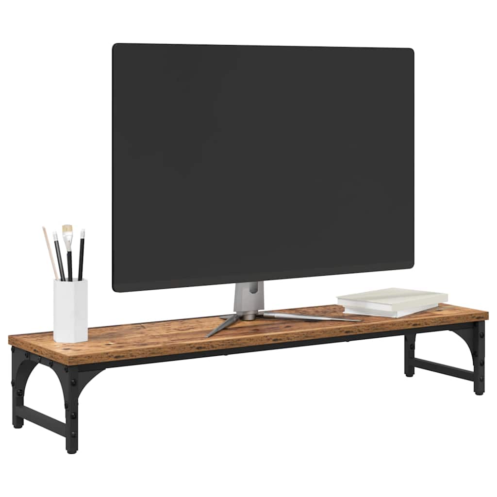 vidaXL Stojak na Monitor Stare drewno 85 x 23 x 15,5 cm