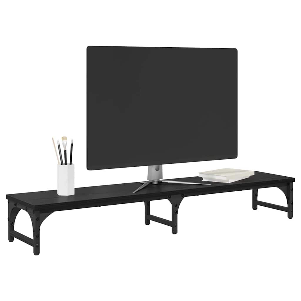 vidaXL Stojak na Monitor Czarny Dąb 105 x 23 x 15,5 cm