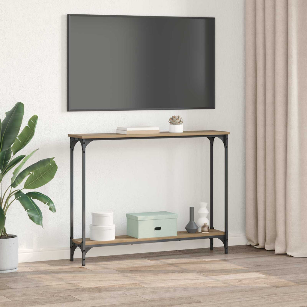vidaXL Konsola z półką Dąb rzemieślniczy 100 x 22,5 x 75 cm