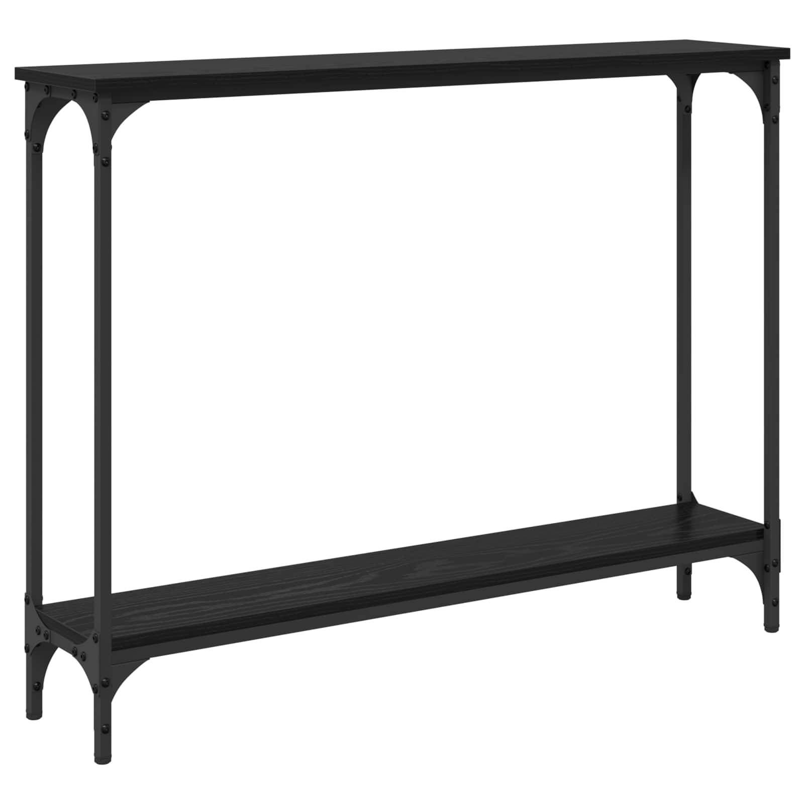vidaXL Konsola Czarny Dąb 100 x 22,5 x 75 cm Materiał drewnopochodny