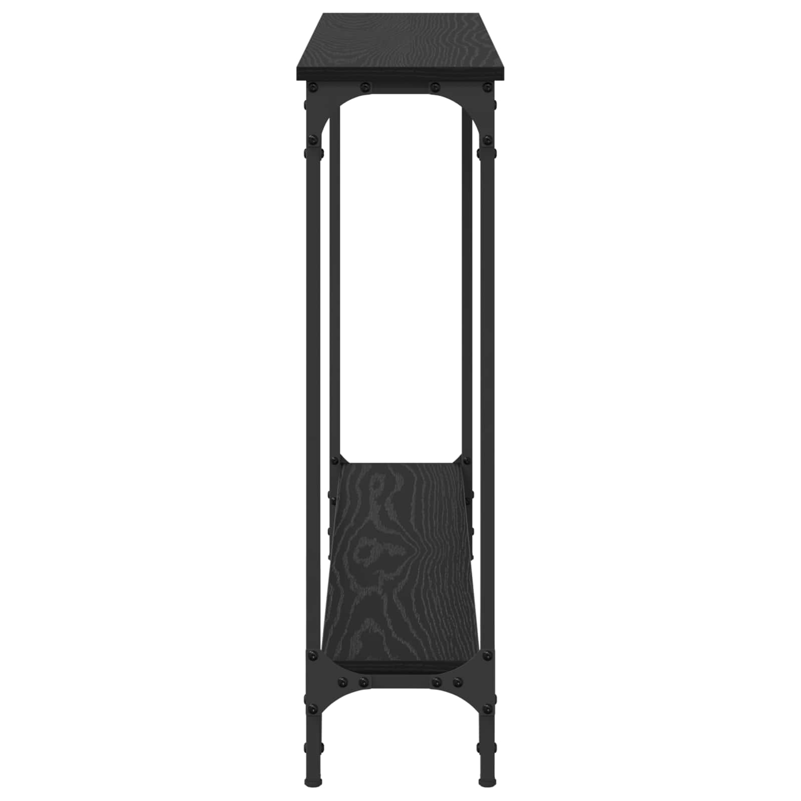 vidaXL Konsola Czarny Dąb 100 x 22,5 x 75 cm Materiał drewnopochodny