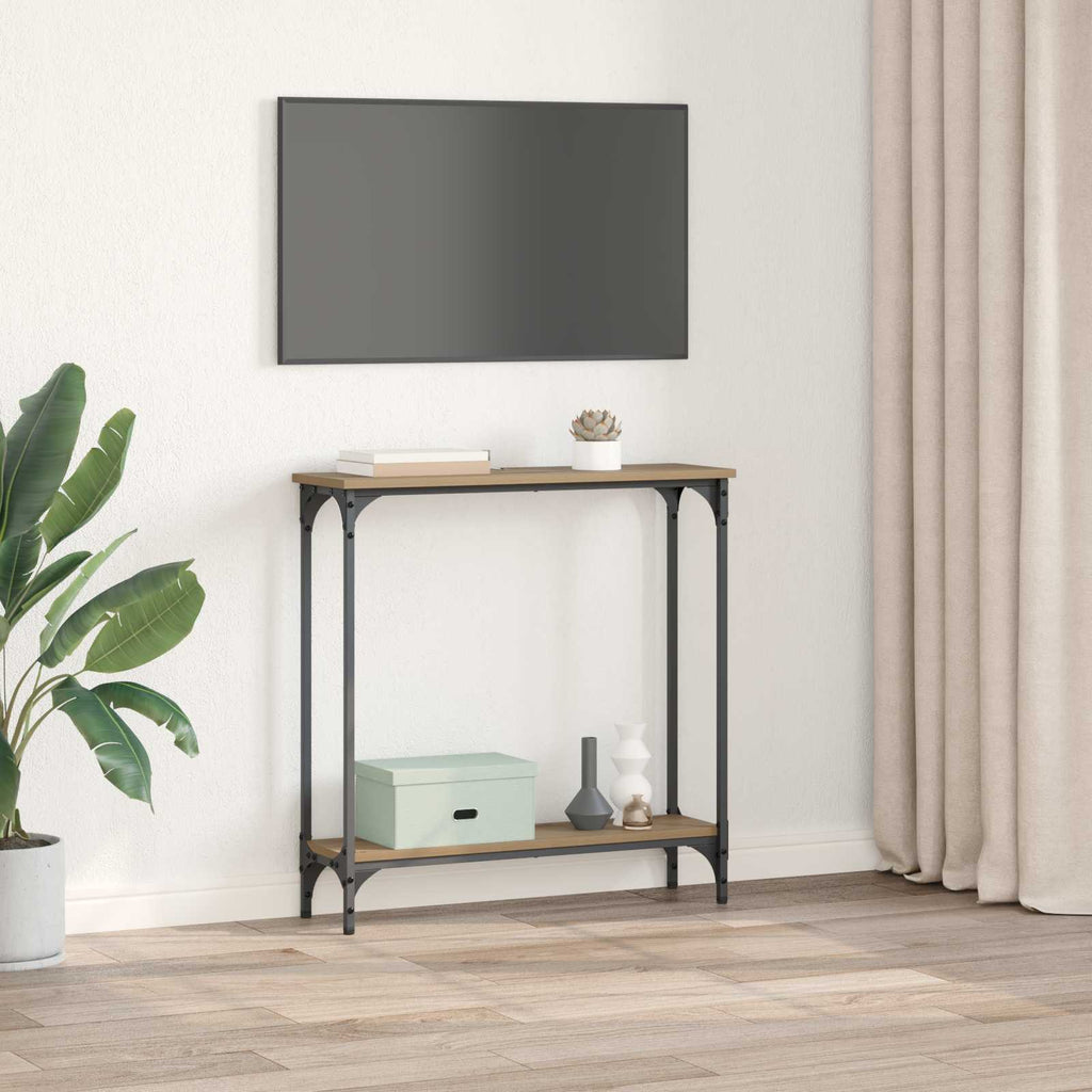 vidaXL Konsola z półką Dąb rzemieślniczy 75 x 22,5 x 75 cm