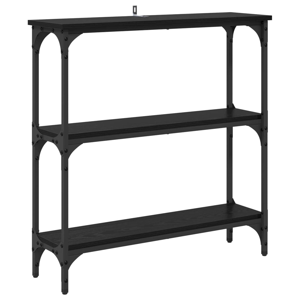 vidaXL Konsola Czarny Dąb 75 x 22,5 x 75 cm Materiał drewnopochodny
