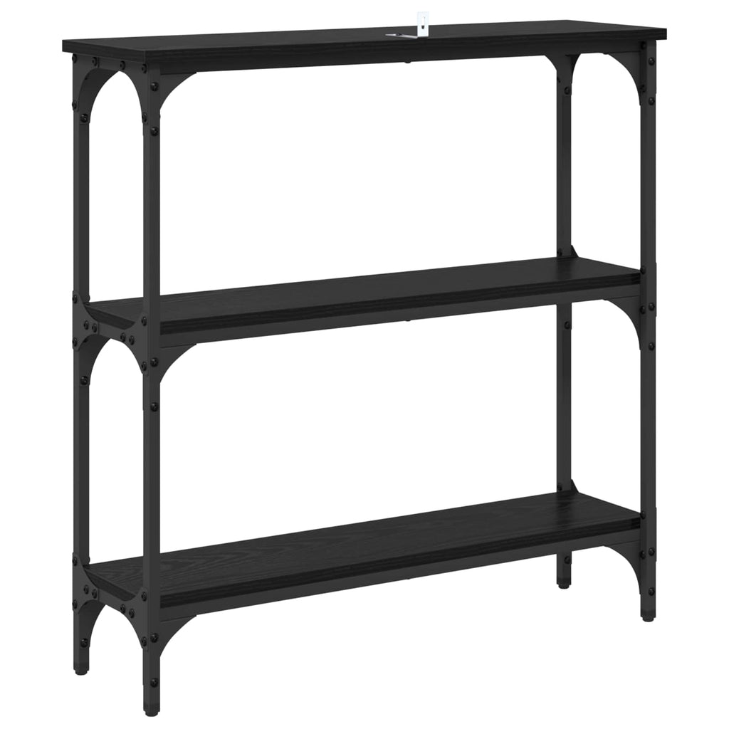 vidaXL Konsola Czarny Dąb 75 x 22,5 x 75 cm Materiał drewnopochodny