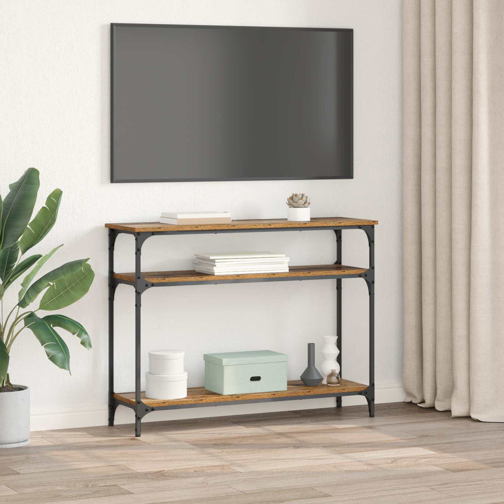 vidaXL Konsola Stare drewno 100 x 29 x 75 cm Materiał drewnopochodny