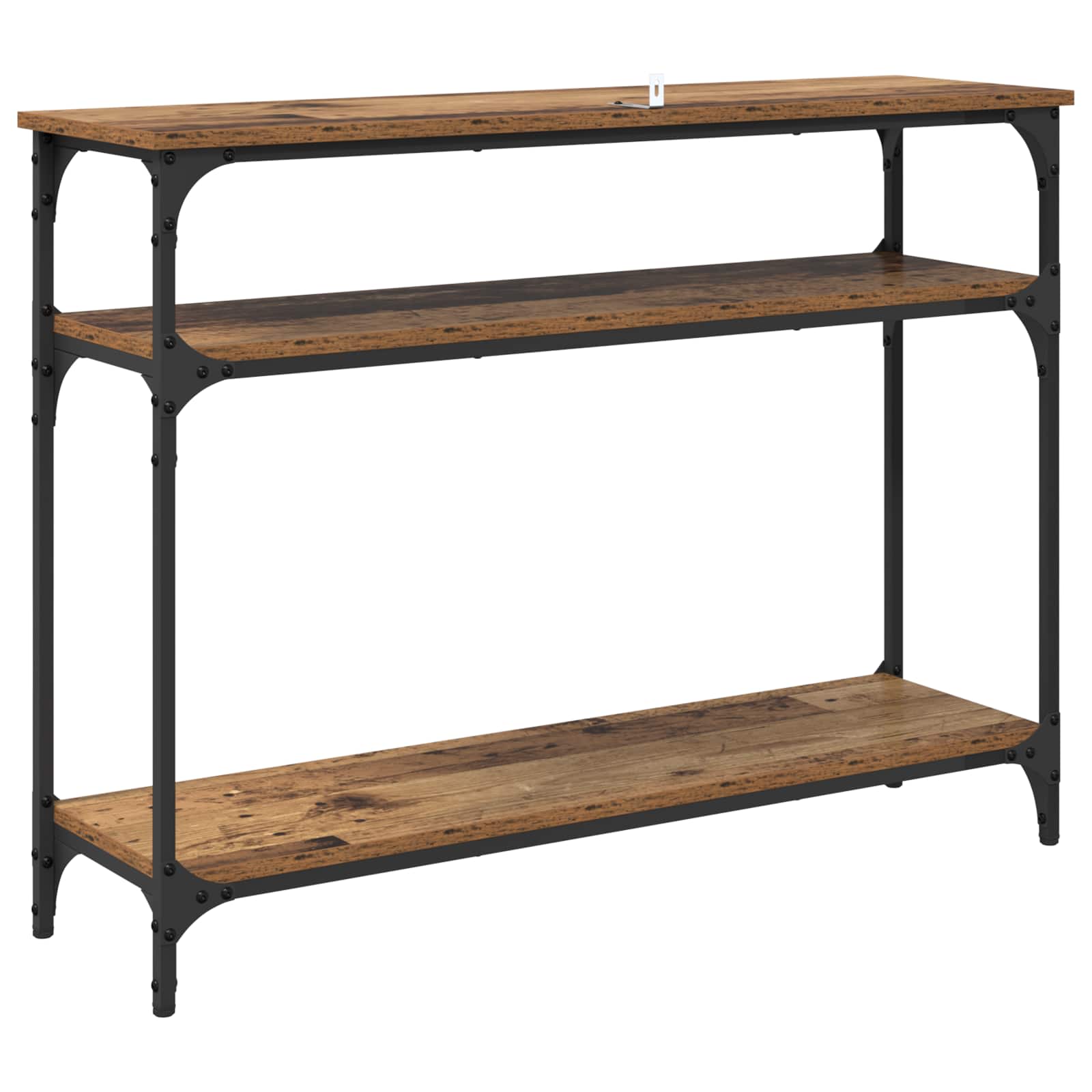vidaXL Konsola Stare drewno 100 x 29 x 75 cm Materiał drewnopochodny
