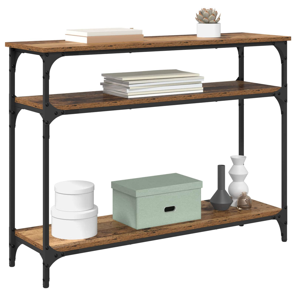 vidaXL Konsola Stare drewno 100 x 29 x 75 cm Materiał drewnopochodny