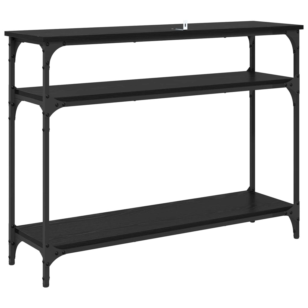 vidaXL Konsola Czarny Dąb 100 x 29 x 75 cm Materiał drewnopochodny
