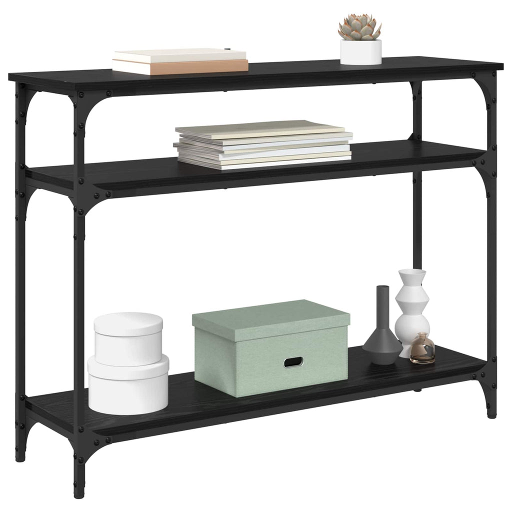 vidaXL Konsola Czarny Dąb 100 x 29 x 75 cm Materiał drewnopochodny