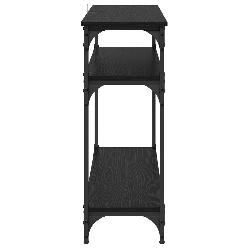 vidaXL Konsola Czarny Dąb 100 x 29 x 75 cm Materiał drewnopochodny