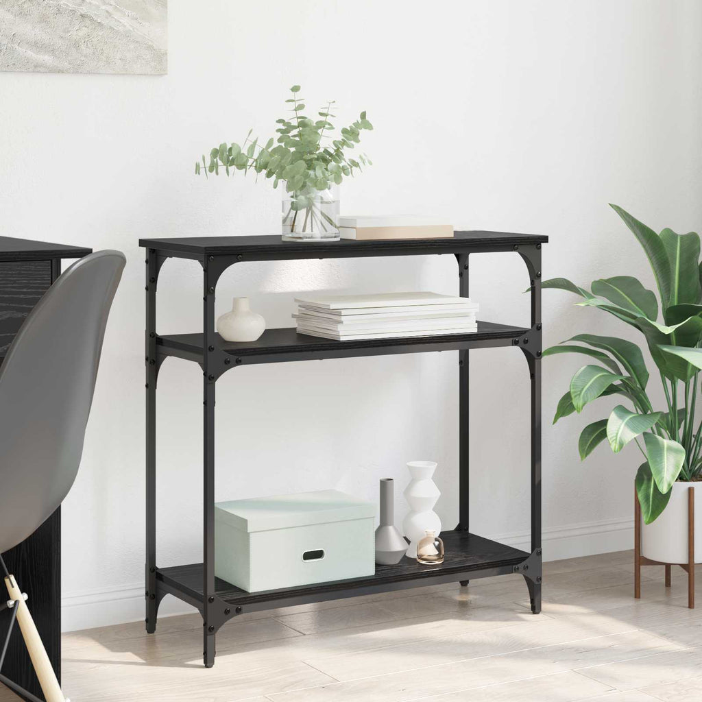 vidaXL Konsola Czarny Dąb 75 x 29 x 75 cm Materiał drewnopochodny