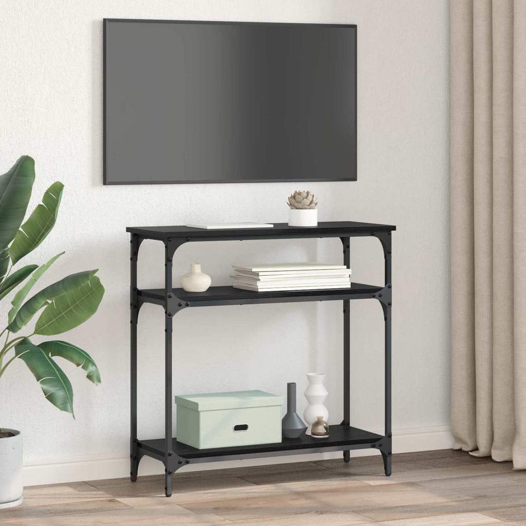 vidaXL Konsola Czarny Dąb 75 x 29 x 75 cm Materiał drewnopochodny