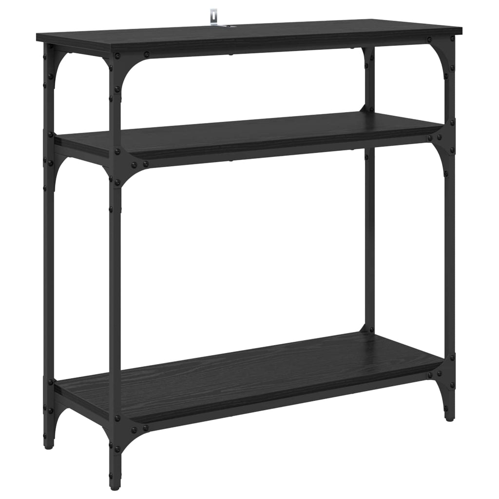 vidaXL Konsola Czarny Dąb 75 x 29 x 75 cm Materiał drewnopochodny