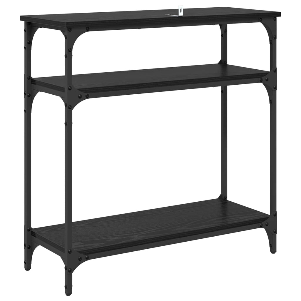 vidaXL Konsola Czarny Dąb 75 x 29 x 75 cm Materiał drewnopochodny