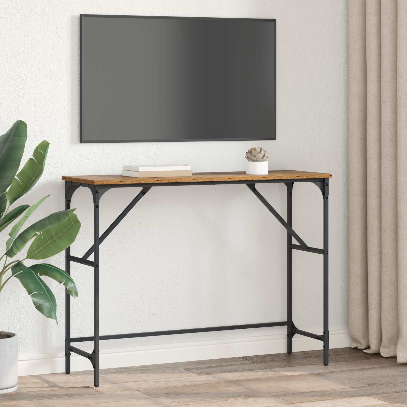 vidaXL Konsola Stare drewno 100 x 32 x 75 cm Materiał drewnopochodny