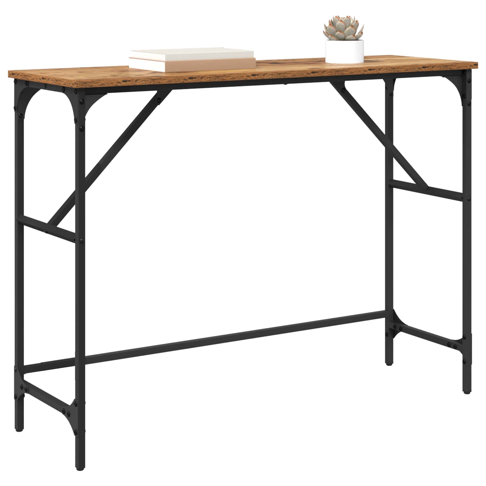 vidaXL Konsola Stare drewno 100 x 32 x 75 cm Materiał drewnopochodny