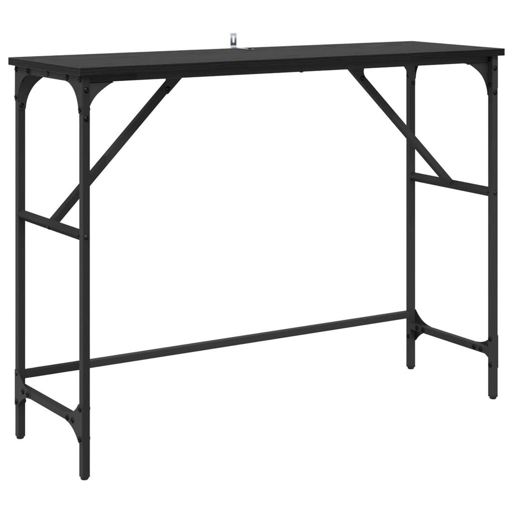 vidaXL Konsola Czarny Dąb 100 x 32 x 75 cm Materiał drewnopochodny
