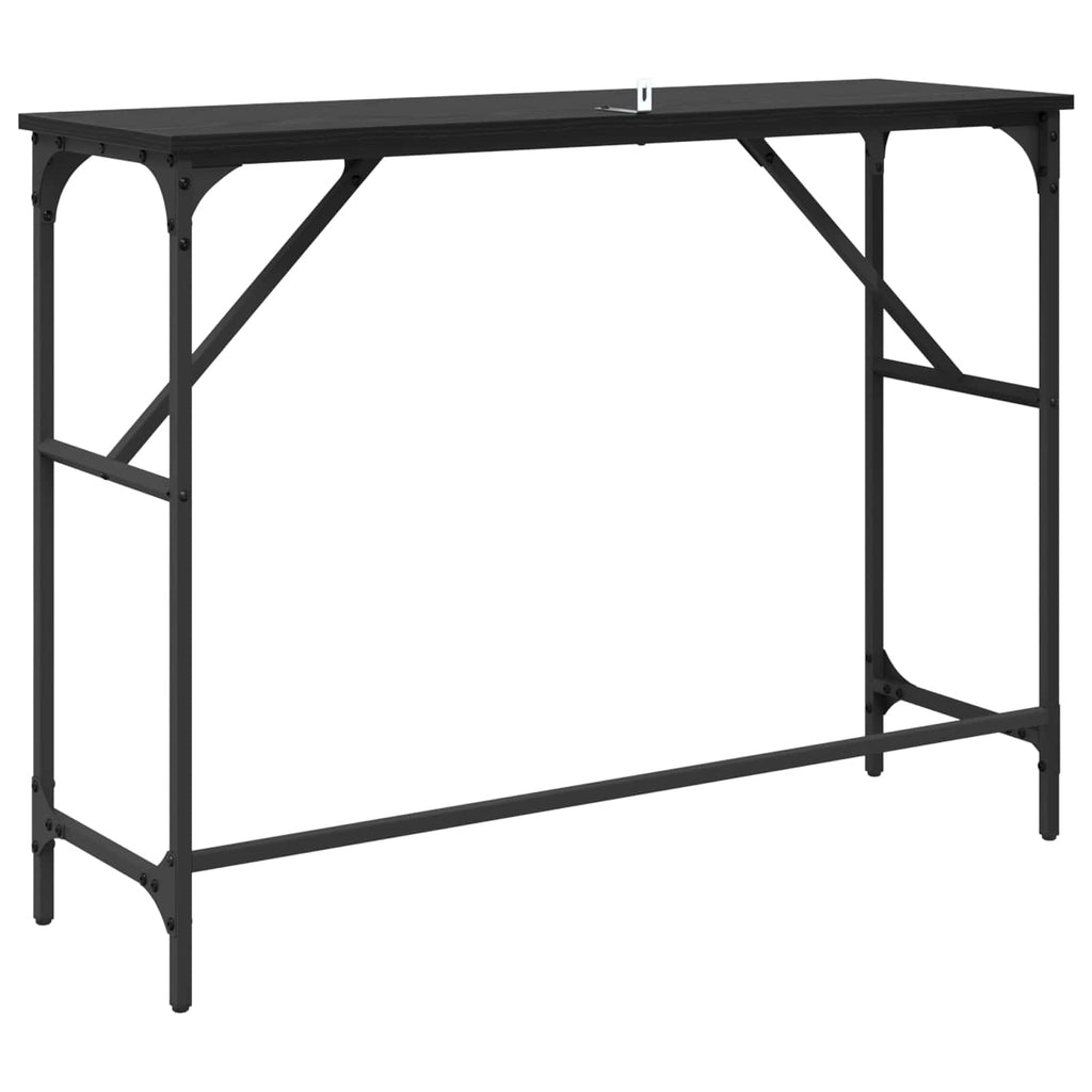 vidaXL Konsola Czarny Dąb 100 x 32 x 75 cm Materiał drewnopochodny