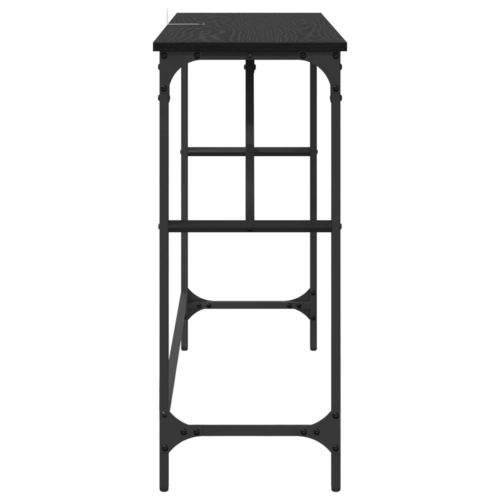 vidaXL Konsola Czarny Dąb 100 x 32 x 75 cm Materiał drewnopochodny