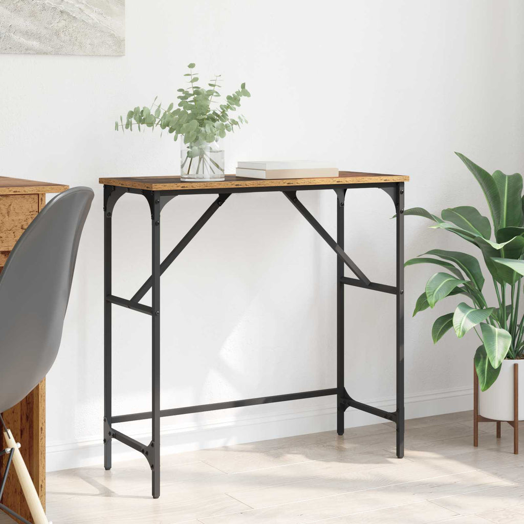 vidaXL Konsola Stare drewno 75 x 32 x 75 cm Materiał drewnopochodny