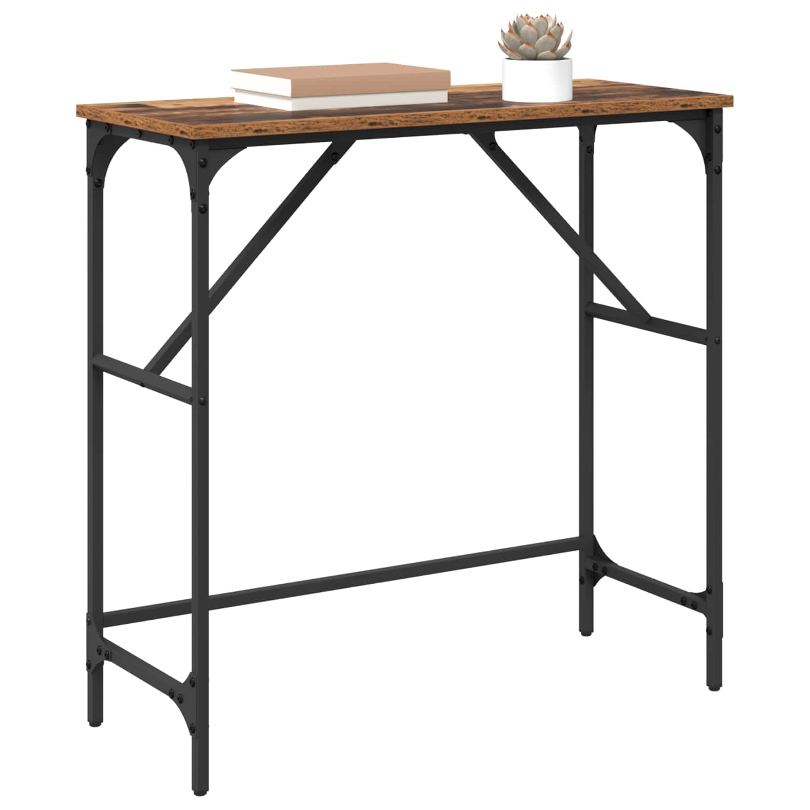 vidaXL Konsola Stare drewno 75 x 32 x 75 cm Materiał drewnopochodny