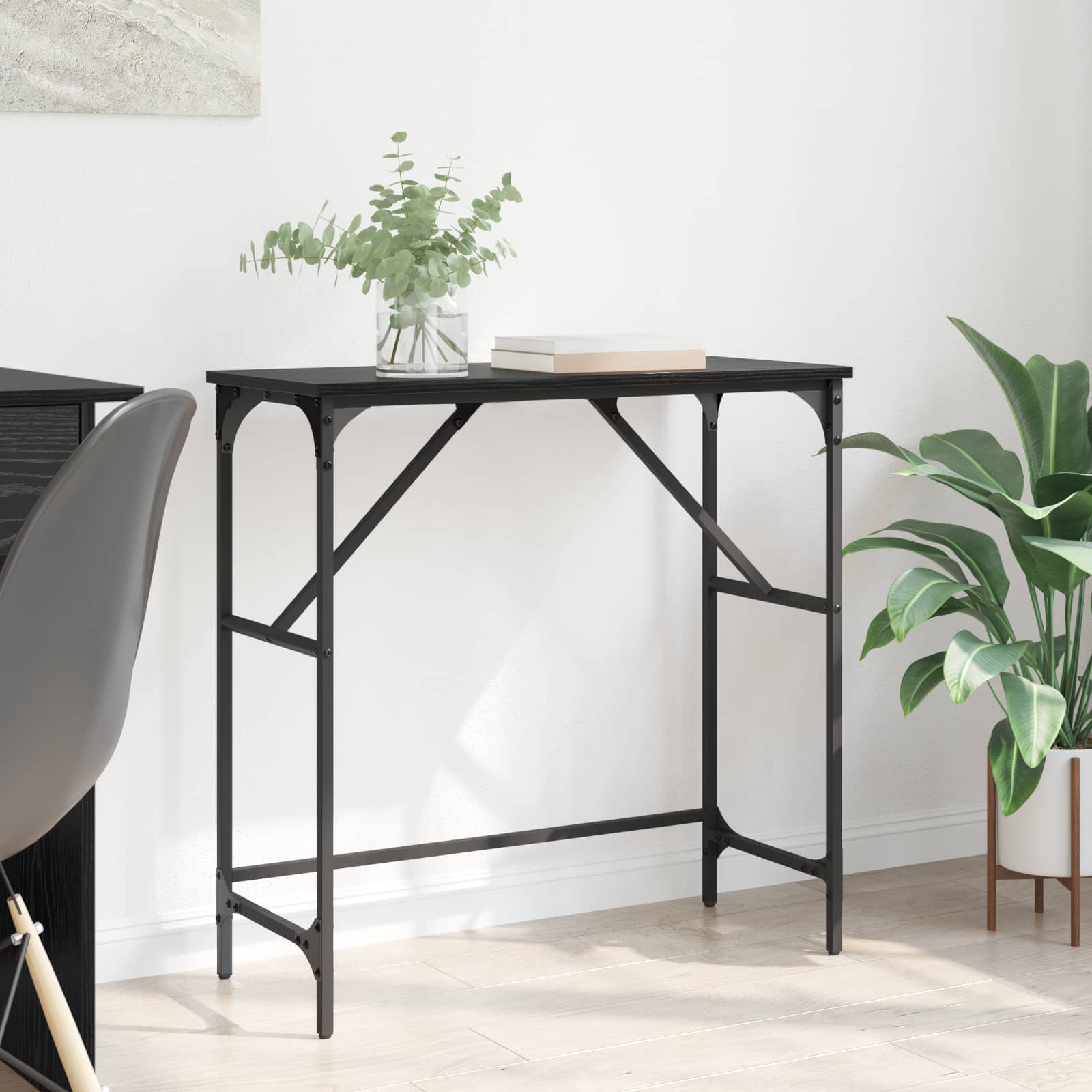 vidaXL Konsola Czarny Dąb 75 x 32 x 75 cm Materiał drewnopochodny