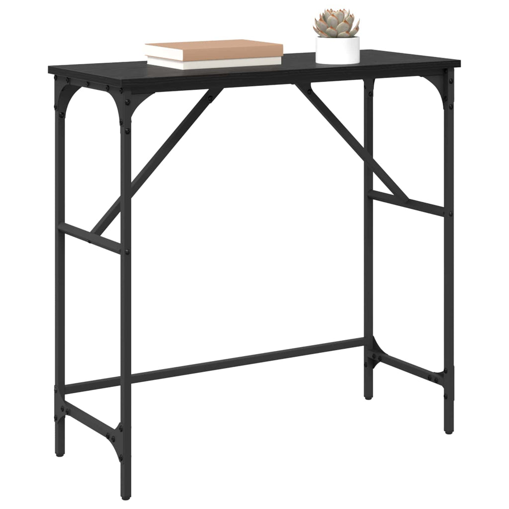vidaXL Konsola Czarny Dąb 75 x 32 x 75 cm Materiał drewnopochodny