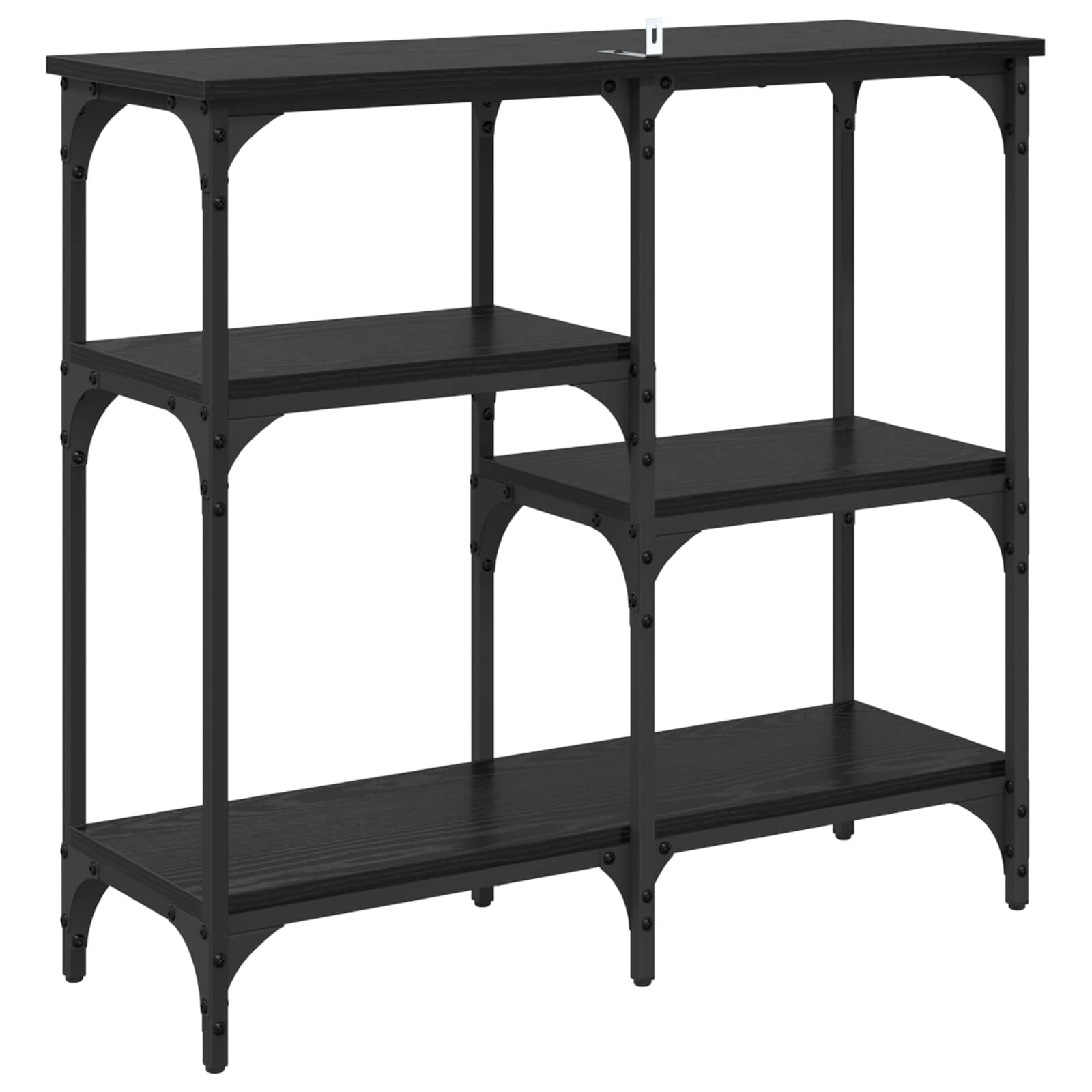 vidaXL Konsola Czarny Dąb 80 x 29 x 75 cm Materiał drewnopochodny