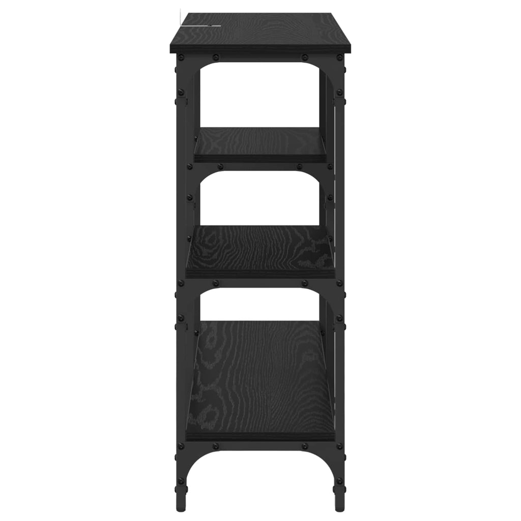 vidaXL Konsola Czarny Dąb 80 x 29 x 75 cm Materiał drewnopochodny