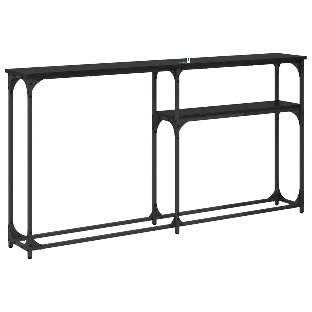 vidaXL StolikKonsolowy Czarny Dąb 146 x 22.5 x 75 cm