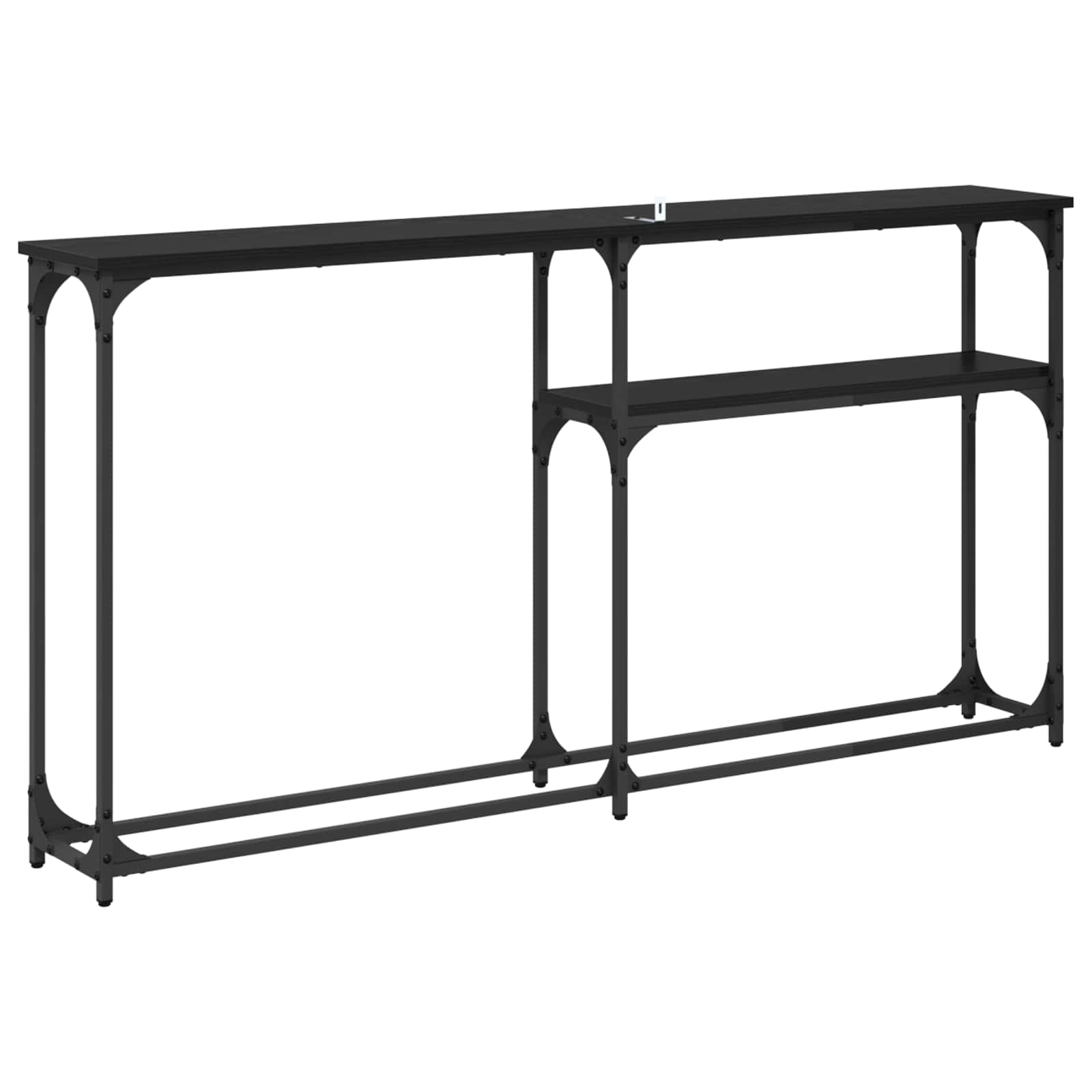 vidaXL StolikKonsolowy Czarny Dąb 146 x 22.5 x 75 cm