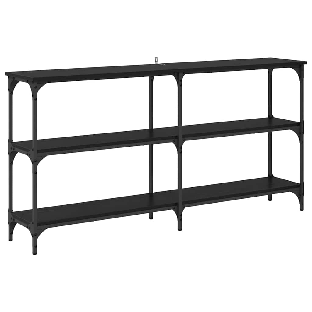 vidaXL Konsola Czarny Dąb 150 x 29 x 75 cm Drewno inżynieryjne i metal