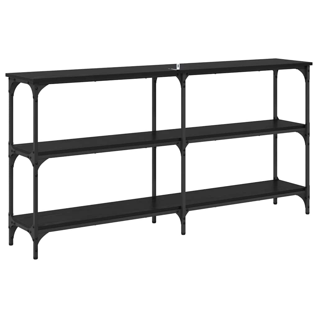 vidaXL Konsola Czarny Dąb 150 x 29 x 75 cm Drewno inżynieryjne i metal