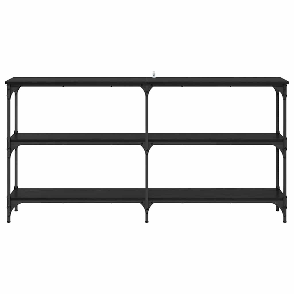 vidaXL Konsola Czarny Dąb 150 x 29 x 75 cm Drewno inżynieryjne i metal